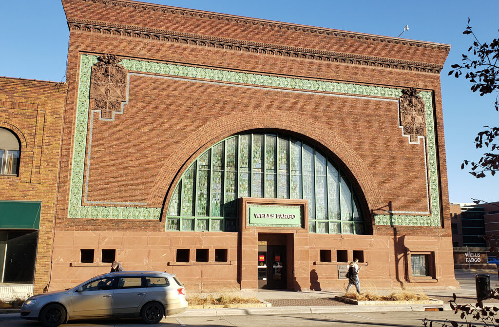 Exterior view of the National Farmers Bank